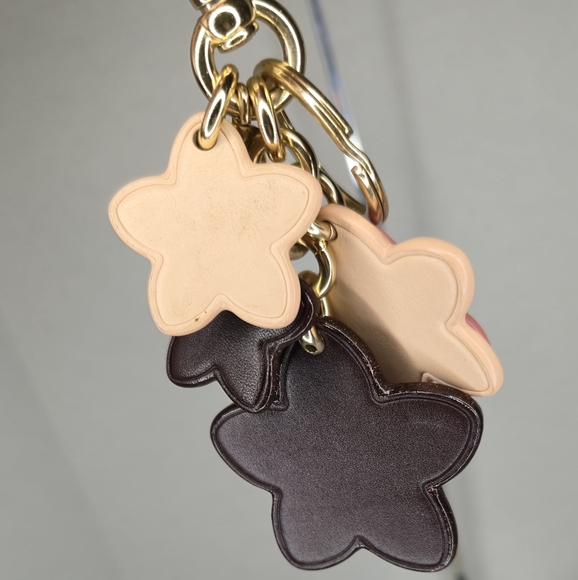 Coach Wildflower Floral Leather Bag Charm Key Chain - Picture 5 of 6